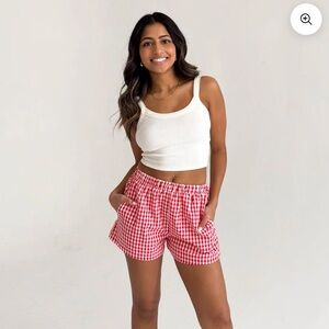 Grey Bandit Red checkered short